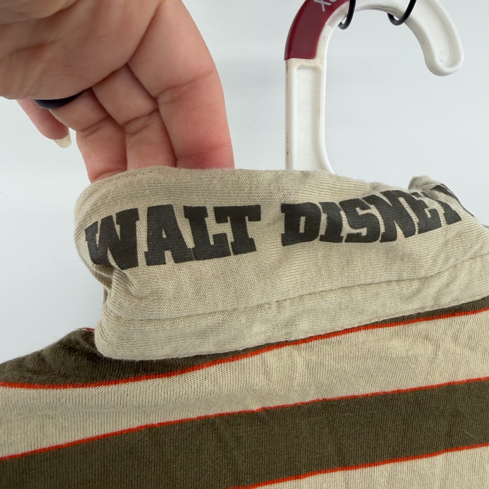 Walt Disney World Mickey Striped Brown Polo Short Sleeve Shirt Size Small Kids - Picture 5 of 6